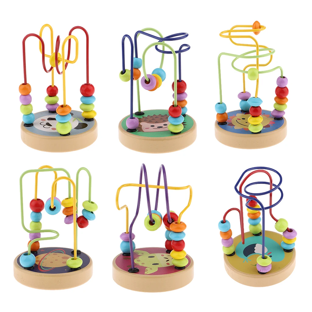 

Colorful cartoon wooden cradle maze abacus children's circle toys children's intelligence toys baby gifts early education