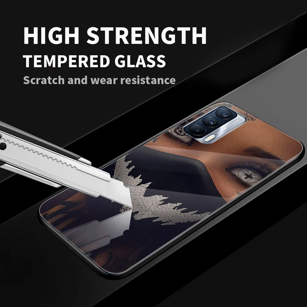 sexy sleeve tattoo girl tempered glass cover for realme 7 7i xt c3 6 5 pro for oppo a9 2020 a52 find x2 lite phone case free global shipping