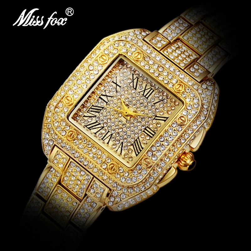 Часы MISSFOX мужские из 18-каратного золота брендовые Роскошные водонепроницаемые