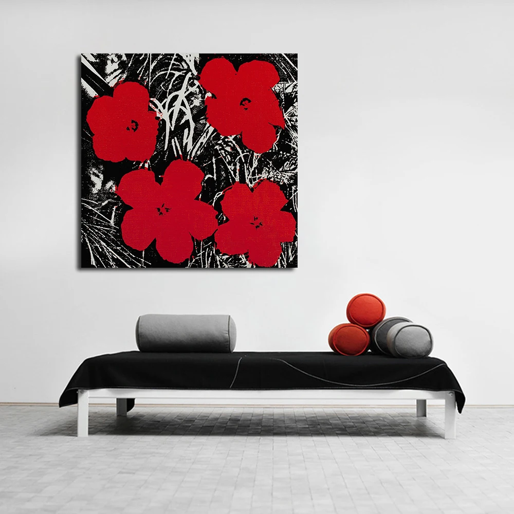 JQHYART маленькие красные цветы домашний декор холст современные картины на холсте