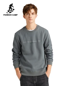 Пионерский лагерь мужские толстовки без капюшона зимняя теплая толстая верхняя одежда серый черный с принтом букв толстовки мужской AWY908306