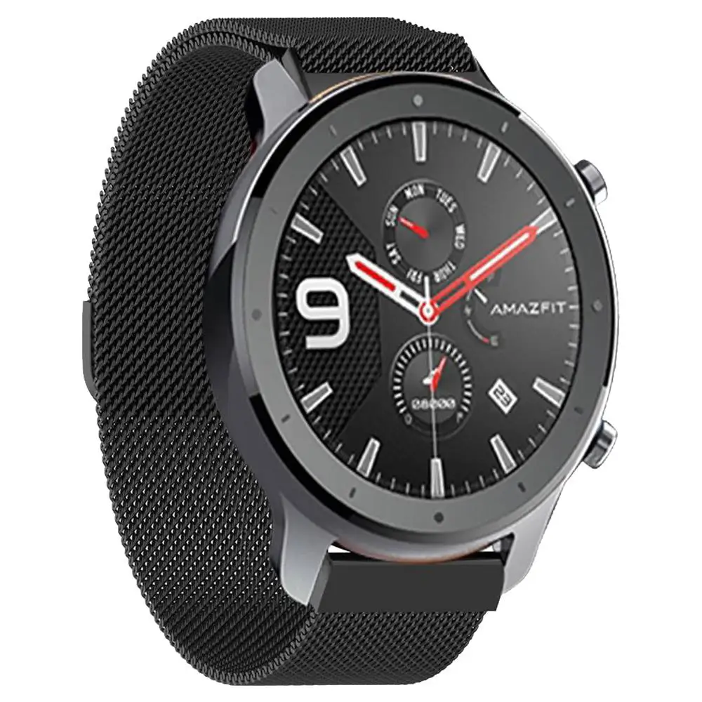 Amazfit 47 мм GTR Универсальный сменный Браслет из нержавеющей стали ремешок 22 мм ремешок для Xiaomi Huami Amazfit GTR - Цвет: Black Milan Steel