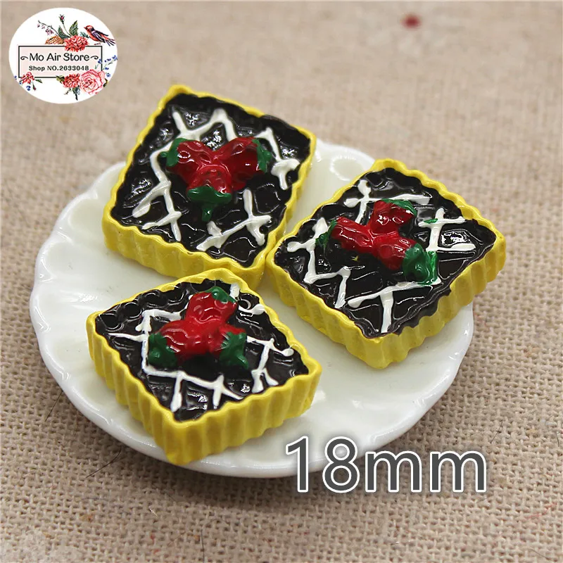 

chocolate cake 10PCS 20mm Resin Flatback Cabochon Miniature Food Art Supply Decoration Charm Craft