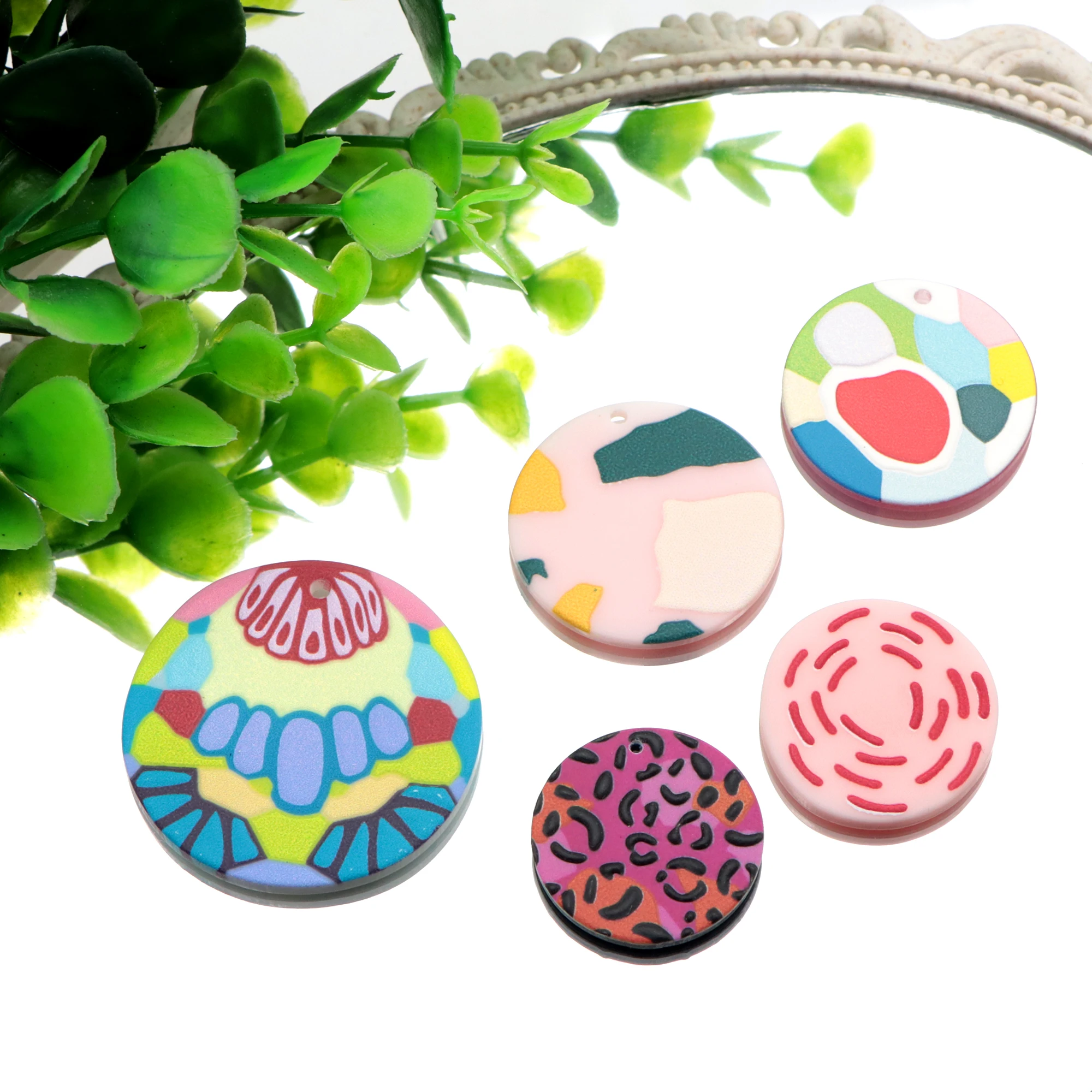 5 шт. животные ручная роспись 3D рельефная акриловая смола без отверстий шармы