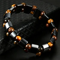 fashion charm bracelet men classic black bile tiger eye stone set bracelet for men jewelry gift