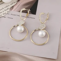 new long tassel rhinestone geometric irregular pearl stud earrings from south korea stylish womens earrings 2020 new