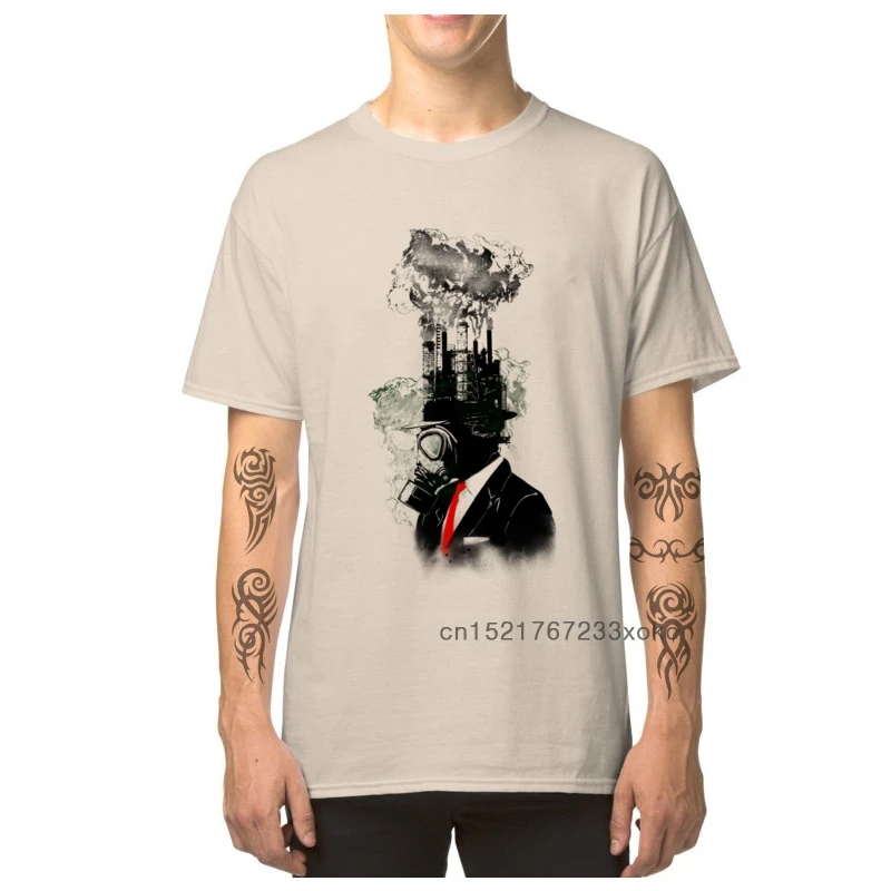 

Business Man Tops & Tees O Neck 100% Cotton T-shirt Fallout Air Gas Mask Printed T Shirt Retro Punk Male Streetwear Mens Shirt