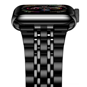 Ремешок из нержавеющей стали для apple watch band 44 мм 40 мм 42 мм 38 мм, браслет iwatch series 6SE54321 с металлической застежкой-бабочкой