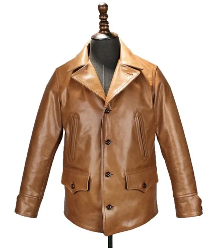 

New Cow Clothing Man's 100% Genuine Leather Jackets Classic Men's Slim Japan Style Jacket