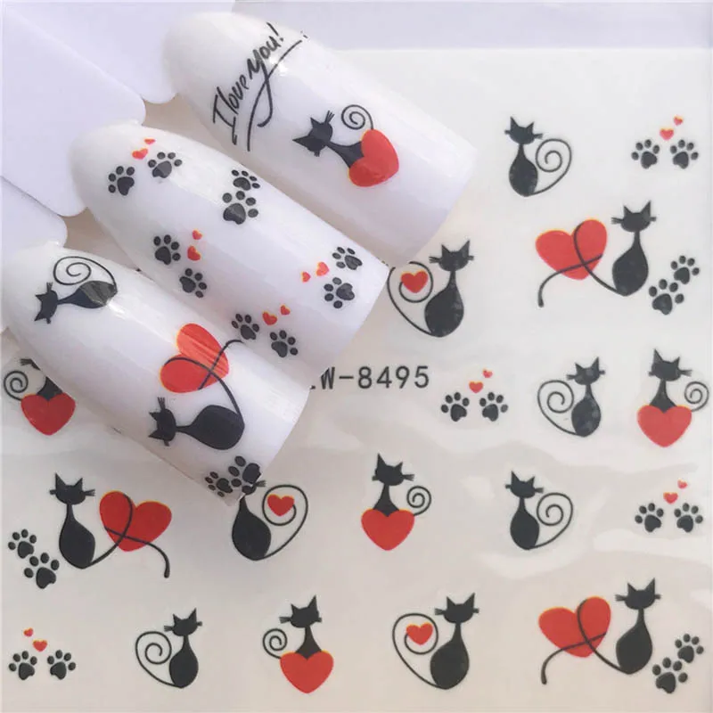 1 шт. водные переводки для ногтевого дизайна ультратонкая Фольга ногтей серия black