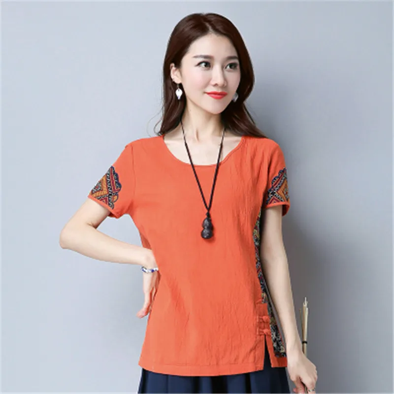 Модный летний топ футболка Женская Повседневная Женский Топ народная одежда на