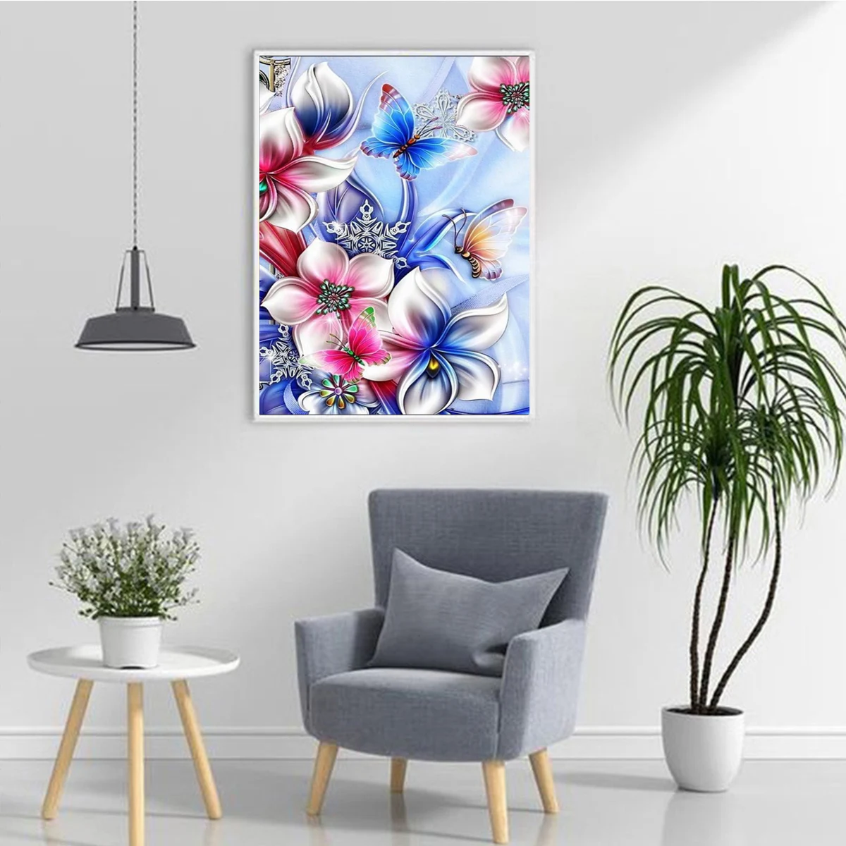 

Diy Diamond Painting Flowers and Butterflies Cross Stitch Mosaic Portrait Diamond Embroidery Painting Kit Home Decoration