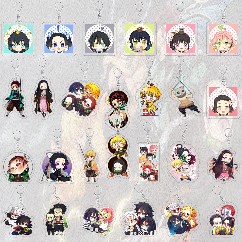 

Anime Keychains Demon Slayer Acrylic Cute Brinco Blade of Ghost Key Chain Anime Accessories Cartoon Key Ring Hot Sale