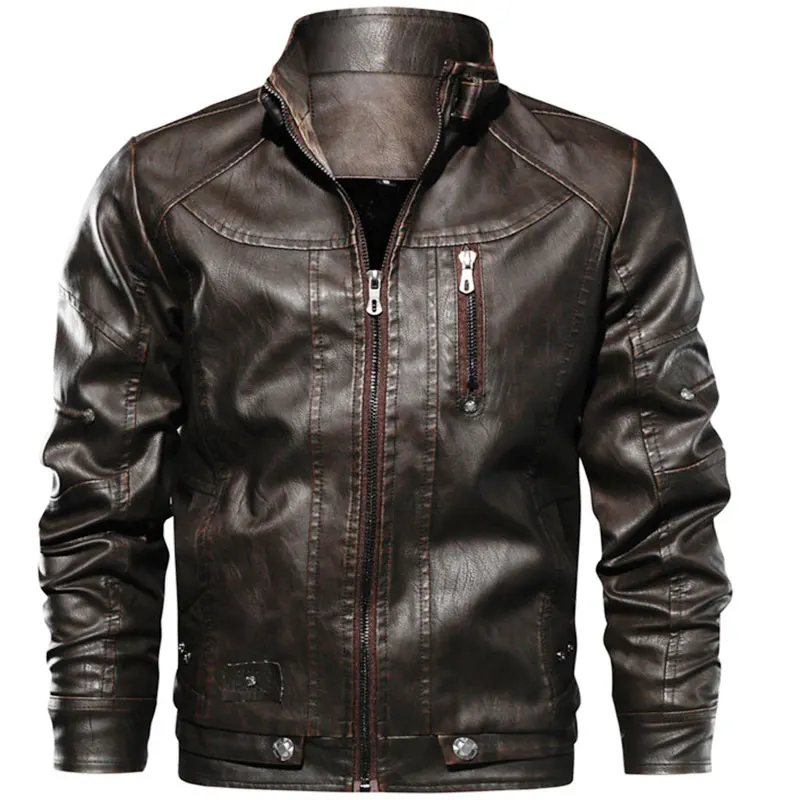 Мужская куртка из искусственной кожи кожаные пальто мотоциклетные куртки