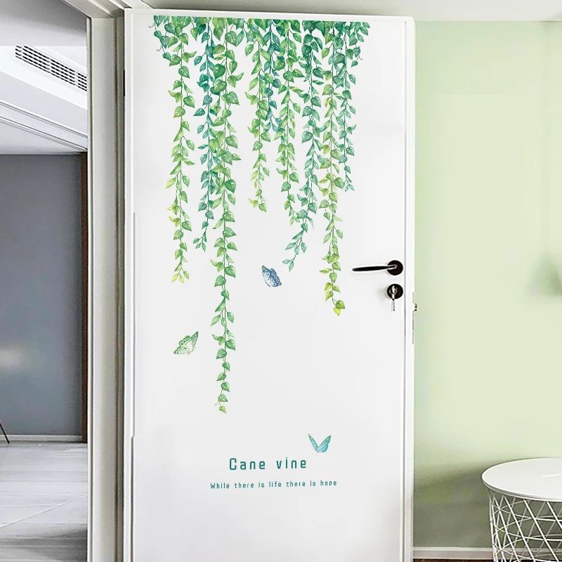 

Nordic Green Leaf Wall Stickers for Living room Bedroom Background Wall Decor Removable Tropical Plant Wall Decal Home Decor