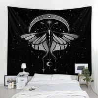 printed tapestry psychedelic plants butterfly moon starry sky wall hanging bohemian hippie witchcraft home room wall decoration