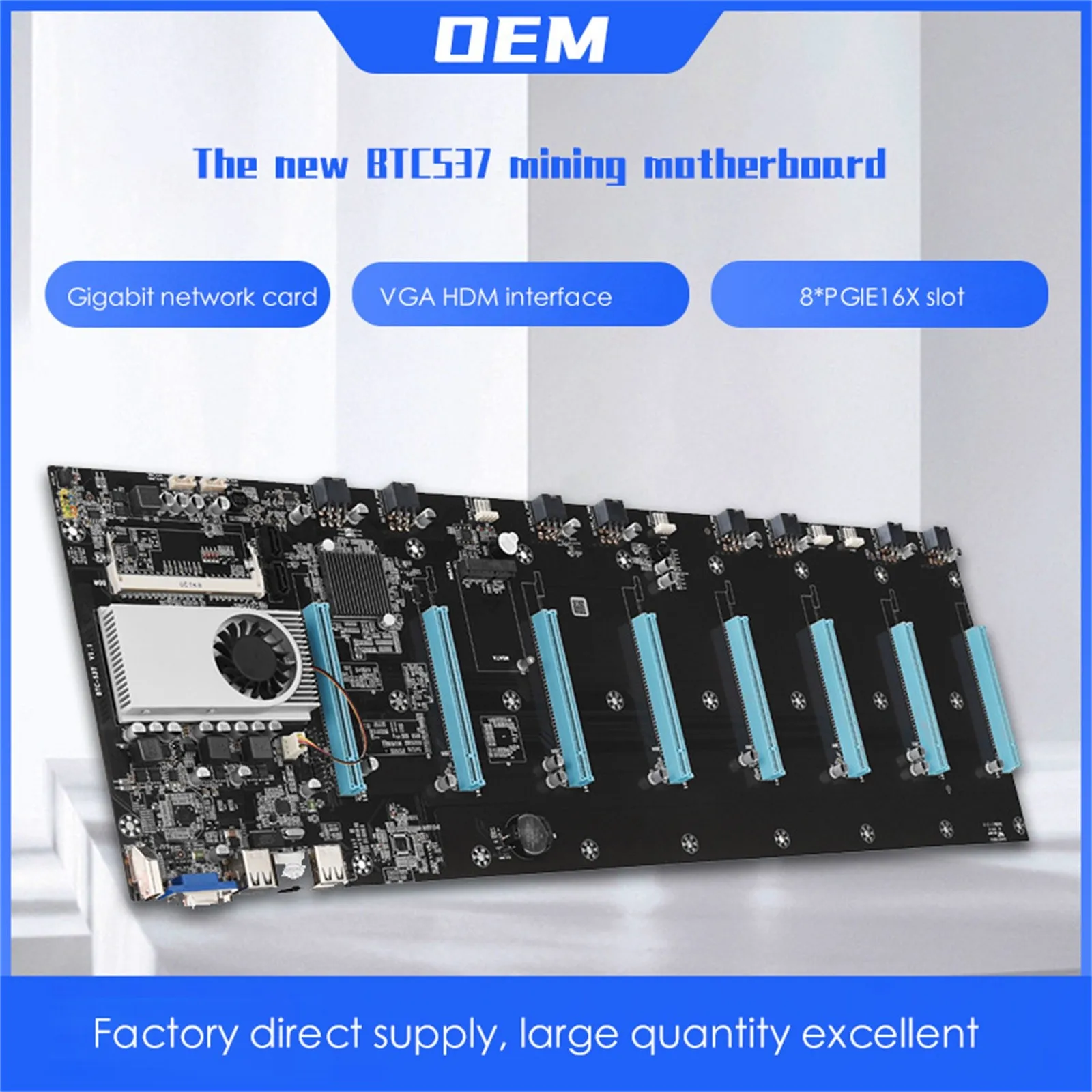 Billig BTC-S37 Bergbau Mainboard Motherboard Systemboard CPU Set Onboard 8 * PCIE 16X 8 Grafikkarte Stecker DDR3 SATA 2,0 3,0 MSATA 2,0