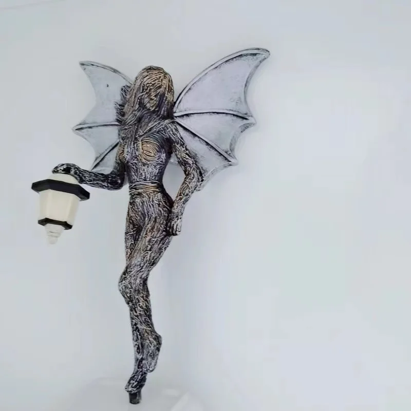 Linterna de jard&iacute;n brillante, elfo de chica con linterna, &Aacute;ngel luminoso, estatua de Hada de jard&iacute;n, artesan&iacute;a, decoraci&oacute;n del hogar al aire libre-0