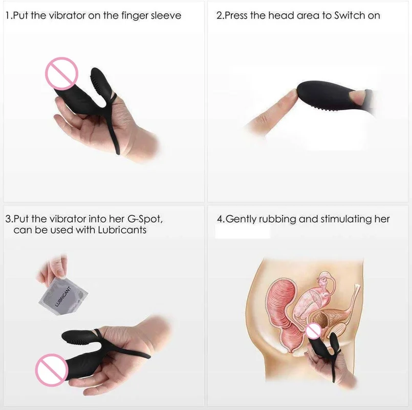 Перезаряжаемый двойной водонепроницаемый вибратор для пальцев Стимулятор