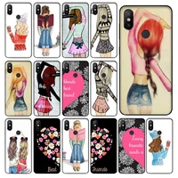 best friends bff two girls drawing phone case for redmi 8 k20 note4 note5 5a 7 note6 8pro coque shell coque shell