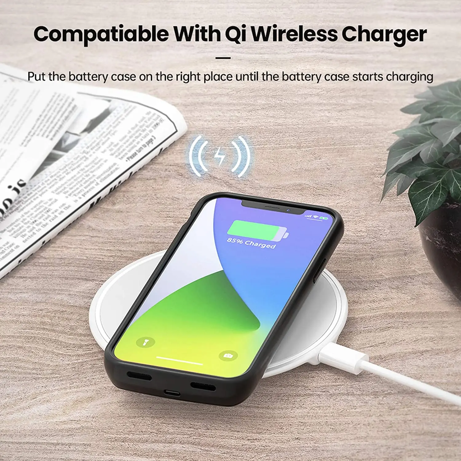 NEWDERY 6 1 дюймовый аккумулятор для iPhone 12 Pro Мягкий ТПУ + ABS 4800 мАч Qi беспроводной