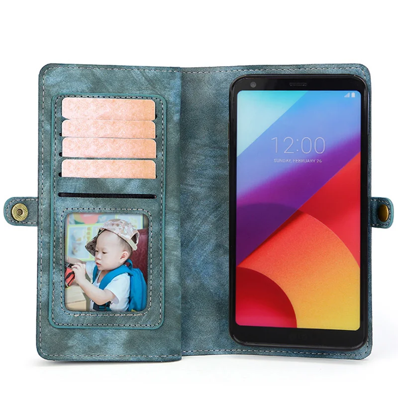 MEGSHI кожаный съемный чехол для LG G6 чехол 2 в 1 кожаная сумка на молнии для LG G7 Чехол кошелек для кредитных карт Чехол