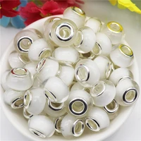 10 pcs large hole round resin european spacer beads charms fit pandora bracelet bangle diy curtains keychains for jewelry making