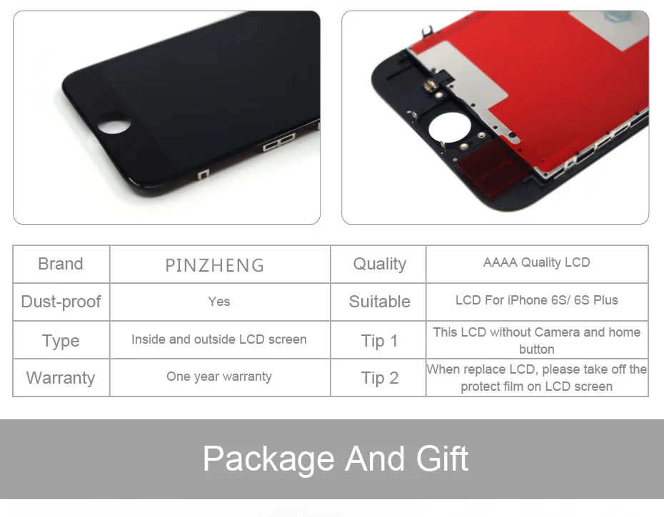 ЖК-экран PINZHENG AAAA для iPhone 6S Plus, сменный ЖК-экран, ips дисплей, сенсорное качество, 6S Plus lcd S