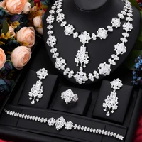 kellybola jewelry fashion gorgeous double chain zircon necklace bracelet earring ring 4pcs female wedding party performance