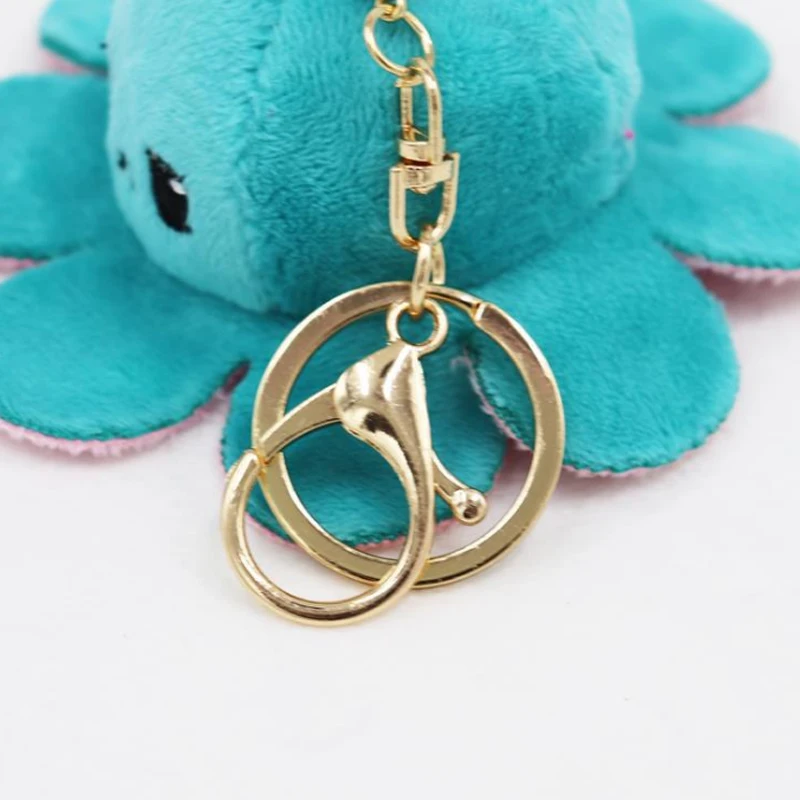 

New Flip Octopus Keychain Fashion Pendant Plush Doll Flip Octopus Cute Small Two Sides Octopus Animal Keychains Lovely Gift
