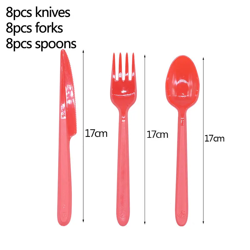 B0456-24pcs set Рождественский одноразовый набор посуды для вечеринки тарелки салфетки для стаканчиков бумажные соломинки Ножи Ложки Набор вилок Новогоднее украшение - Цвет: B0456-24pcs set