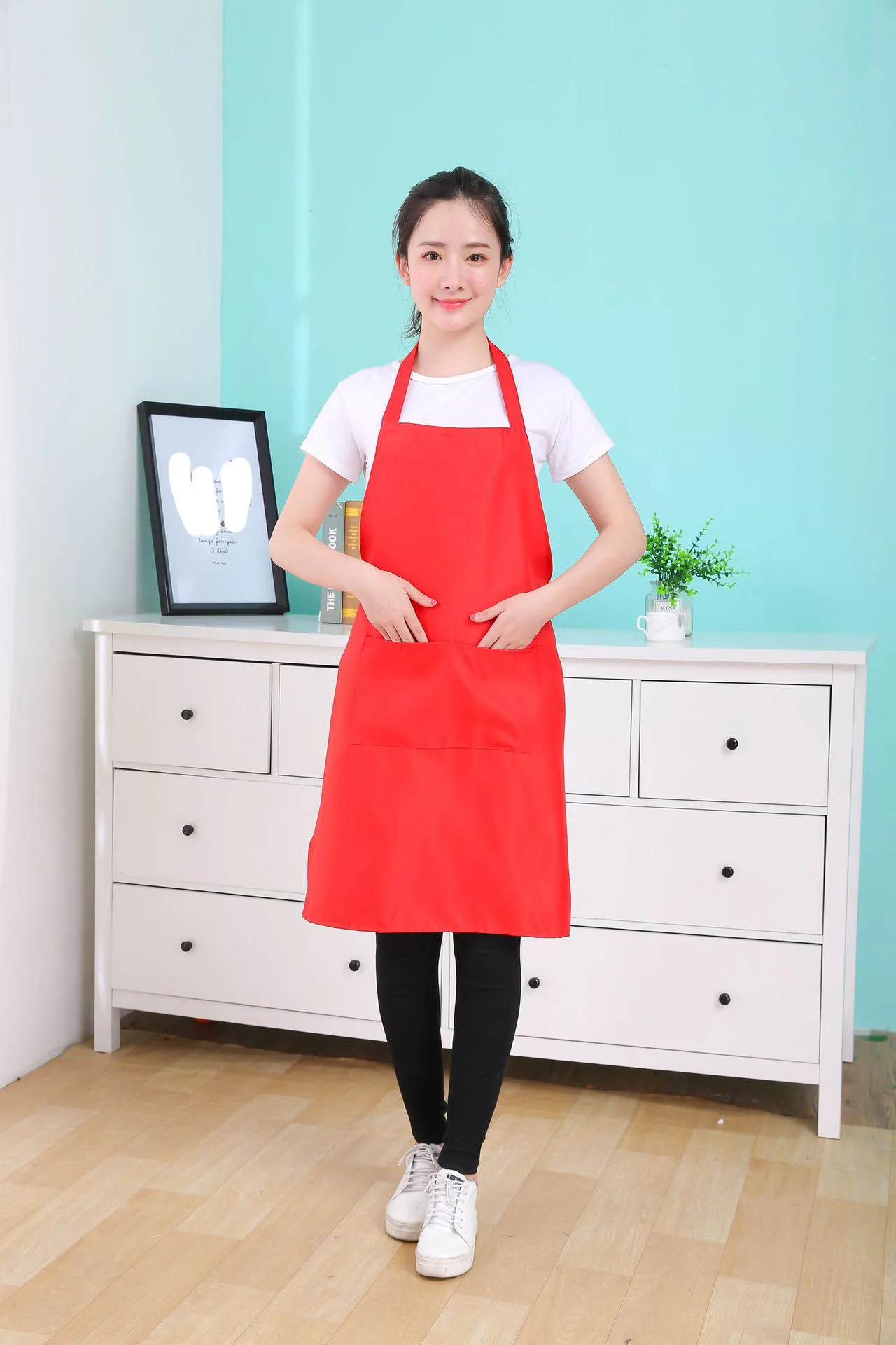 

Фартуки для мужчин и женщин, с регулируемым карманом, для поваров, для кухни, для рукоделия, однотонные, с рисунком, однотонные, униформа пова...