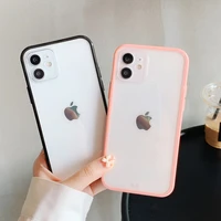 candy color bumper transparent phone case for iphone 11 12 13 pro max xs x xr 7 8 plus se 2020 soft shockproof cases full cover