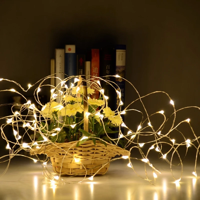 Гирлянда с серебряной медной проволокой 5 м 50 светодиодов|light bulb shaped lamp|light led lamplamp