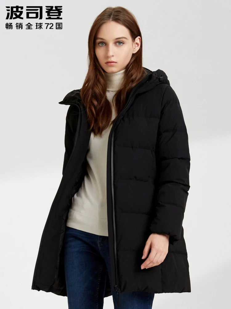 

BOSIDENG down jacket Women's Mid-length commuter new casual hooded winter warm coat B90141516DS