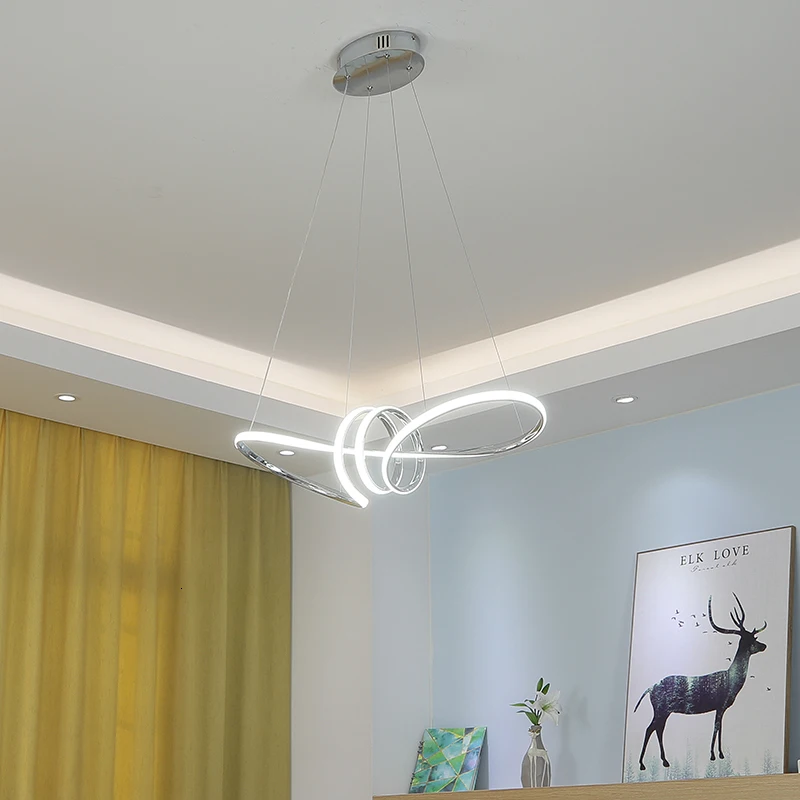 Lámpara de araña Led moderna chapada en cromo dorado para comedor, cocina, cama, lámparas de habitación, decoración del hogar, accesorio Nórdico