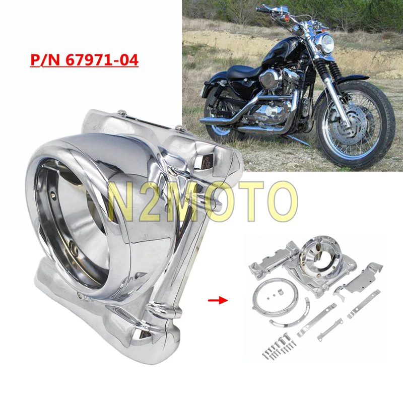 Комплект хромированных передних фар для мотоцикла комплект окантовки и кольца
