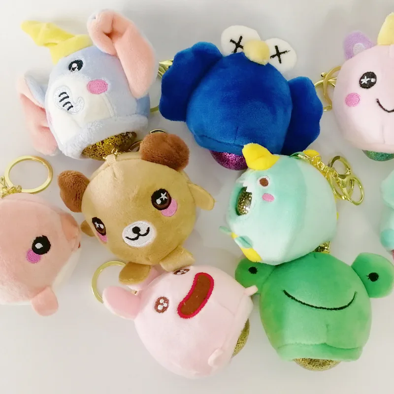 

Plush Decompression Vent Toy Grape Ball Extrusion Spit Bubbles Cartoon Animal Cat Dog Key Pendant Creativity Gift For Childrens