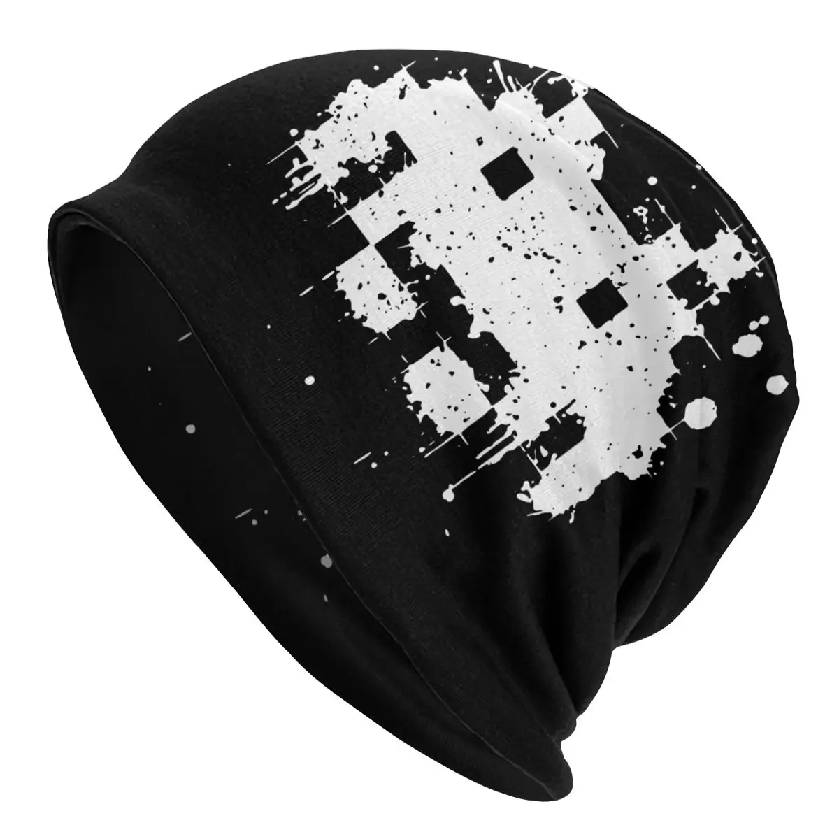 Paint Space Invaders Videogames Skullies Beanies Hats Gamer Games Aliens Goth Autumn Winter Ski Caps Adult Warm Bonnet Knit Hat