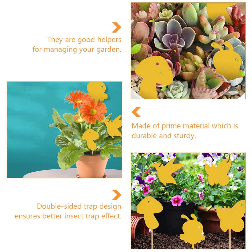 

20 Pcs Garden Insect Catching Sticky Boards Unique Vermin Sticky Traps (Yellow)