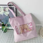 Японская винтажная Холщовая Сумка kawaii Y2K с аниме, милая мультяшная Повседневная сумка-шоппер в стиле преппи, вместительные женские сумки на плечо в стиле Харадзюку