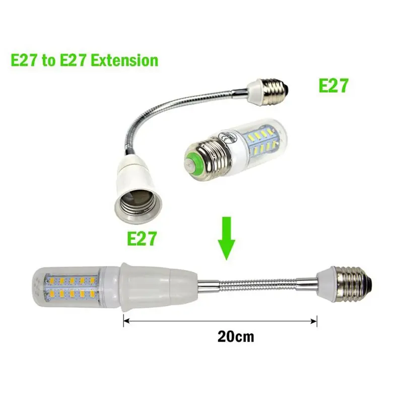 Светодиодный светильник лампа держатель конвертеры адаптер гибкий E27 для 20 см