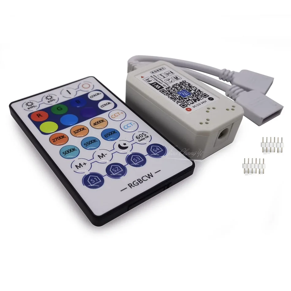 RGBCCT RGBWC WiFi APP Smart Controller 12V-24V With 28key RF Remote Phone App Control For for 5050 RGB+CCT LED Strip | Освещение