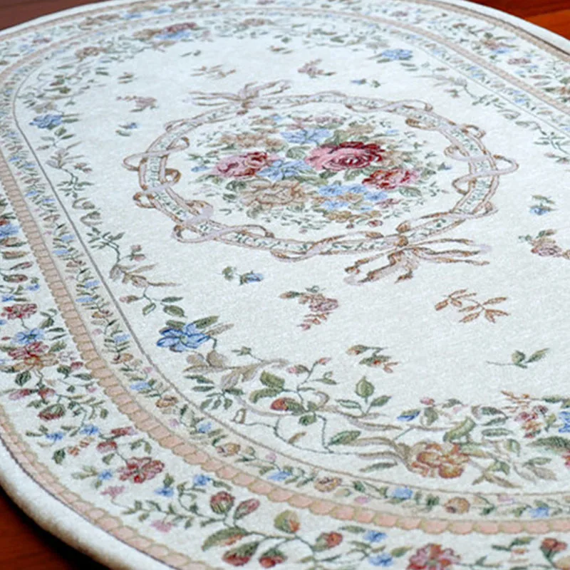 Винтажный толстый Овальный ковер в европейском пасторальном стиле для гостиной