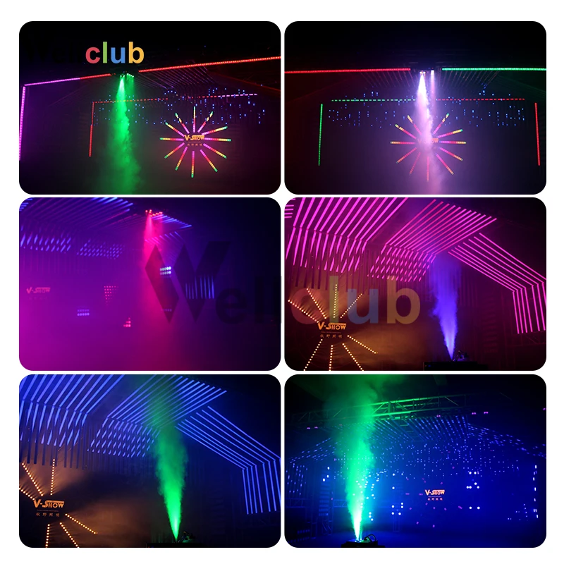 1 шт. светодиодный распылитель тумана 1700 Вт RGB цветной воздушный столб дымовые