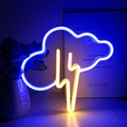 Неоновый светодиодный светильник USB искусство знак Спальня украшения Батарея стены ночник облако в форме молнии висит стили светильник вечерние лампа