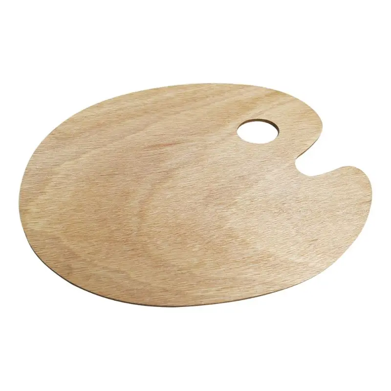 

Wooden Artists Palette with Thumb Hole Oil Painting Acrylics Paint Oval Painting Palette Tray for Adult New