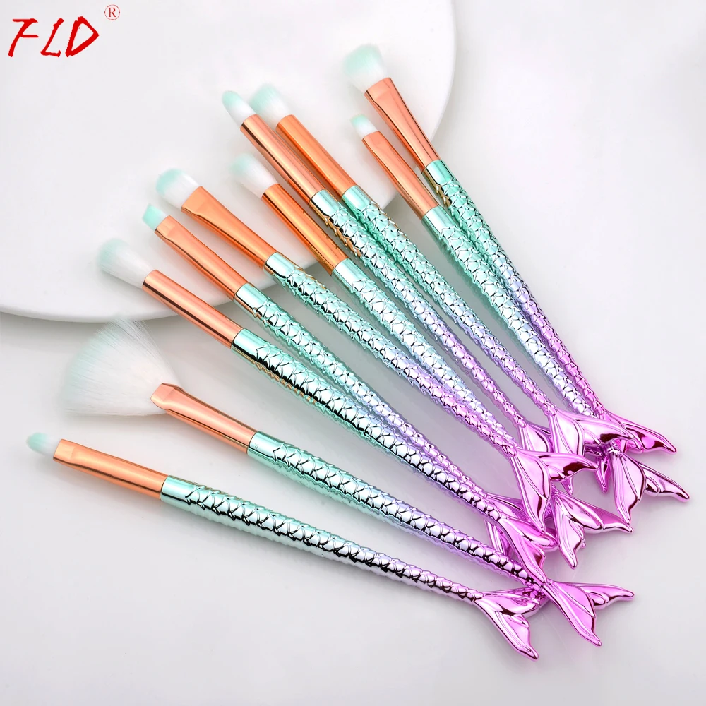 FLD Профессиональные кисти для макияжа Русалочки набор глаз тени подводка бровей