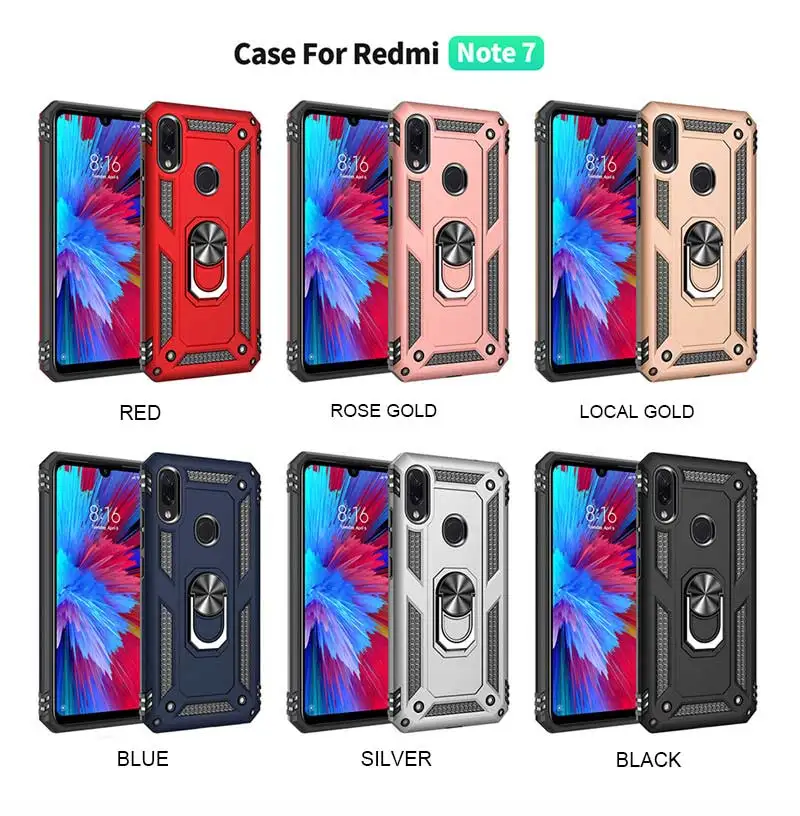 Роскошный Магнитный противоударный чехол с кольцом-держателем для Xiaomi Redmi Note 8 7 K20 Pro, чехол-бампер для Redmi 7 7A K20, силиконовый чехол