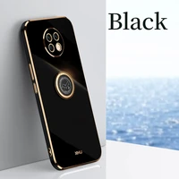 Plating Square Finger Ring Holder Phone Case For Xiaomi Redmi note redmi9T note9 Nfc Luxury Soft Silicone Stand Cover